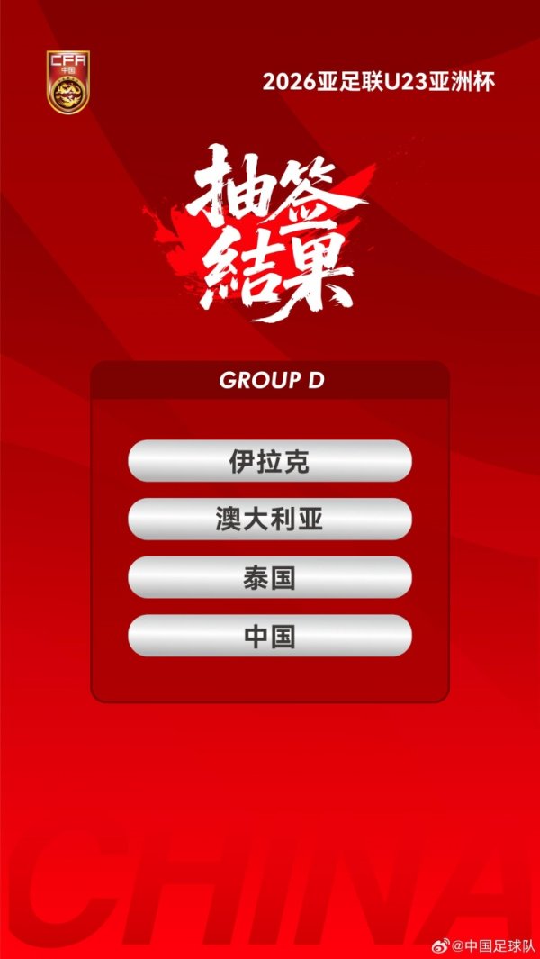 从未出线！中国队往届U23亚洲杯战绩：2胜13负，但这一次是好签！