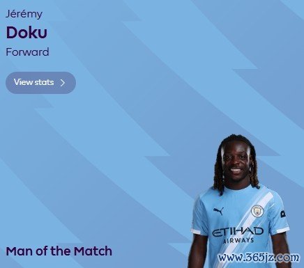 1进球7过东谈主奏效，官方：多库当选曼城3-0利物浦一役全场最好