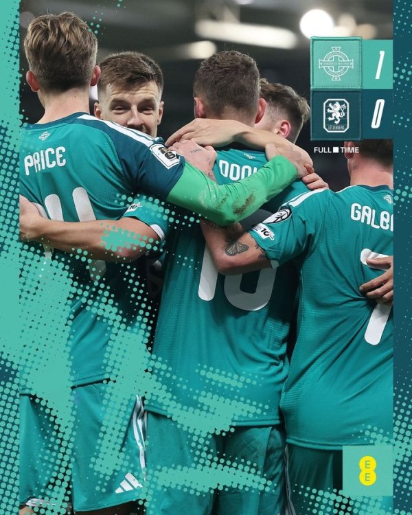 欧洲世初赛北爱尔兰1-0打败卢森堡，凭借欧国联收成干预附加赛