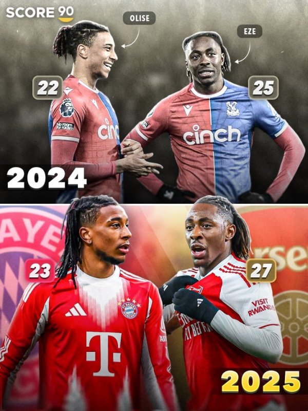 水晶宫德比！奥利塞2球3助、埃泽戴帽，畴昔队友周四将正面交锋